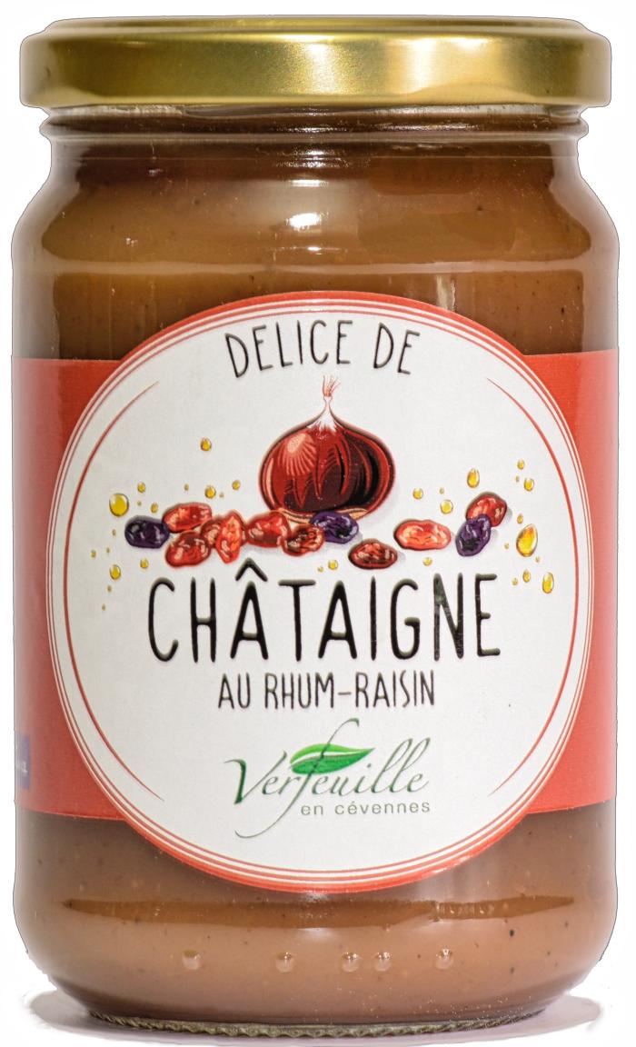 Délice de châtaigne des Cévennes rhum-raisin 