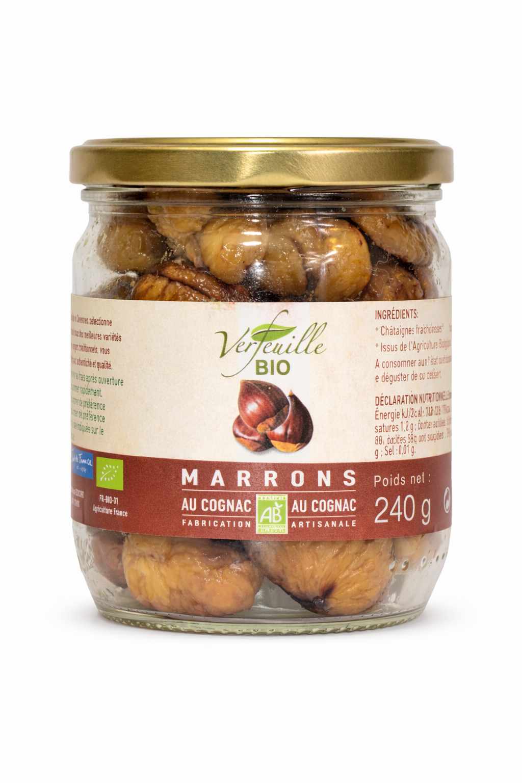 Marrons des Cévennes au cognac bio